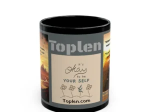 Toplen Black Ceramic Tea Coffee Mug 11oz