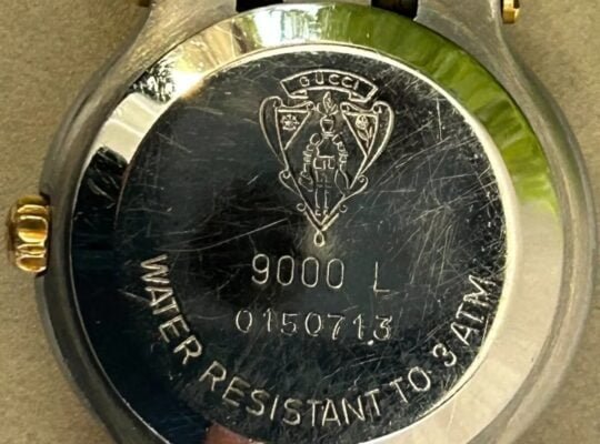 Gucci Vintage Silver Gold Tone White Face Ladies Watch