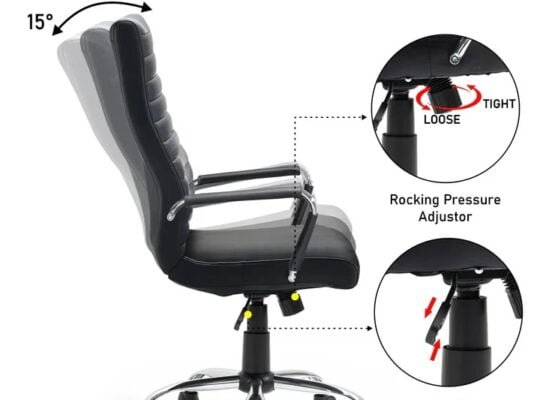 Office Black Leather Computer Desk Chair