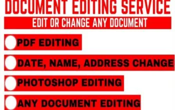 Document Editing – Photoshop & PDF, Word, EXCEL,, Powerpoint