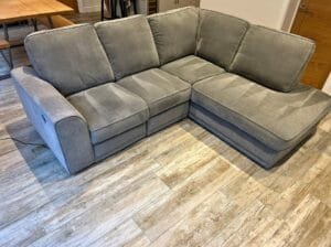 DFS Grey Open End Power Recliner Corner Sofa